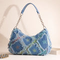 Blue Stell Half-Moon Bag