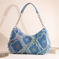 Blue Stell Half-Moon Bag