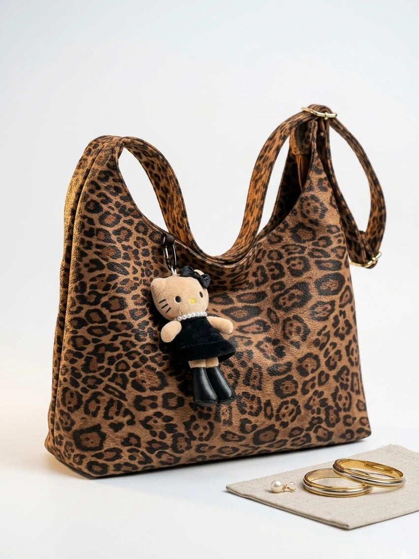 Leopard Kitty Shoulder Bag