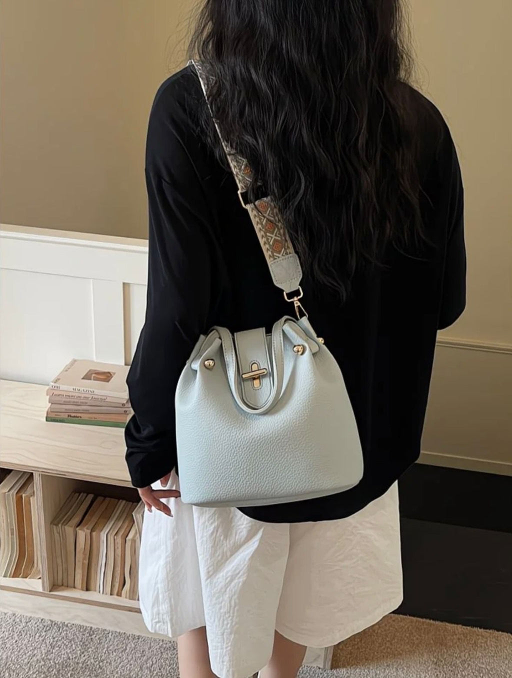 Sky Blue Bucket Bag